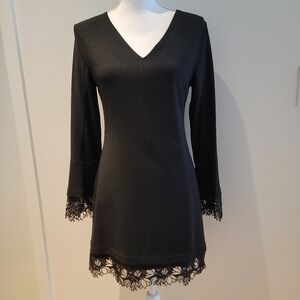 ❤️AQUA BLACK FLORA SLEEVES DRESS